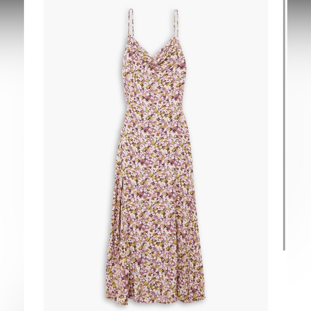 Faithfull the Brand Purple and Yellow Floral Backless Dress - Picture 3 of 3